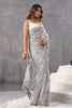 Grey Color Net Embroidered Saree