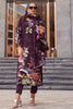 Plum Purple Color Spun Floral Printed Unstitched Suit