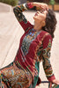 Maroon Color Spun Printed Unstitched Suit Material