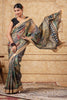 Green & Beige Color Printed Cotton Saree