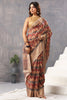 Brown Color Cotton Printed Saree