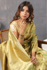 Golden & Green Color Silk Woven Saree