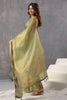 Green Color Organza Cotton Golden Zari Woven Saree