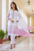 White & Pink Color Printed Cotton Suit