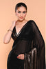 Black & Golden Color Georgette Sequins Embroidered Saree