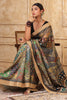 Green & Beige Color Printed Cotton Saree