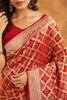 Maroon Color Khhadi Georgette Woven Saree