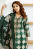 Green & Beige Color Muslin Checks Printed Suit