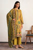 Mustard Color Spun Embroidered and Printed Unstitched Suit Material