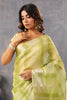 Green Color Organza Tissue Golden Zari Woven Saree