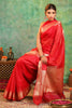 Red Color Woven Organza Silk Saree