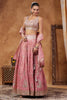 Pink Color Tissue Silk Embroidered Lehenga