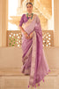 Lavendar Color Organza Silk Woven Saree