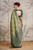 Bottle Green Color Woven Silk Saree