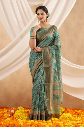 Sea Green Kota Cotton Saree