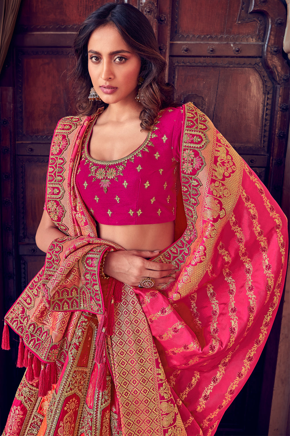 Buy Meena Bazaar Womens Net Lehenga Choli (Mbsj12-Free _Pink _Free Size) at  Amazon.in