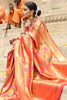 Orange &amp; Gold Ombre Silk Saree