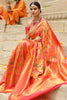 Orange &amp; Gold Ombre Silk Saree