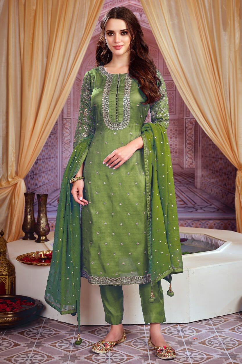 Pista Colour Silk Suit Material.