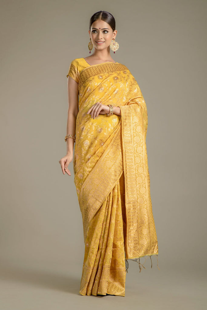 Shraddha Das in a Chanderi saree – South India Fashion