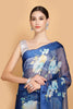 Blue Chiffon Printed Saree.