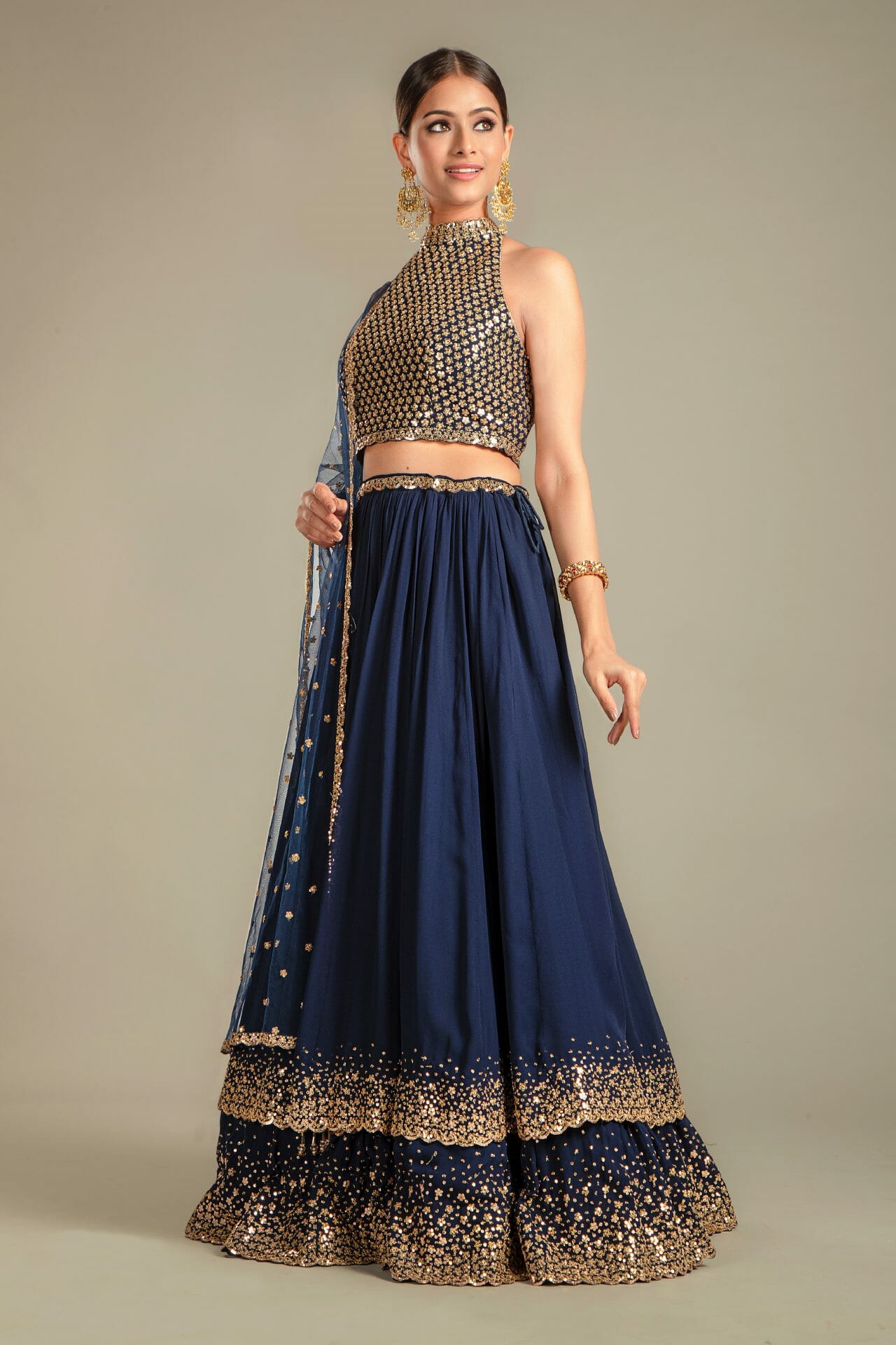 $52 - $64 - Blue Bridal Lehenga Choli and Blue Bridal Chaniya Choli Online  Shopping