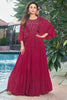 Maroon Colour Crepe Embroidered Anarkali Kurti.