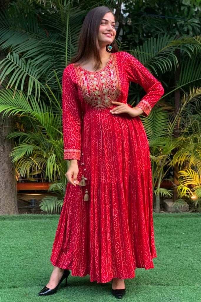 Designer Bollywood Indian Style Party Wear Red Anarkali Salwar Suits  Dupatta | eBay